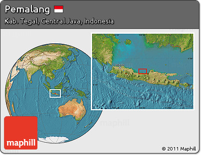 Satellite Location Map of Pemalang