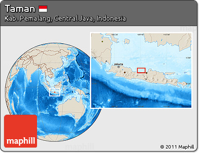 Shaded Relief Location Map of Taman