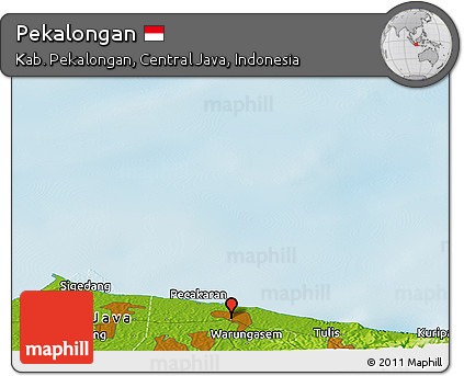 Physical Panoramic Map of Pekalongan