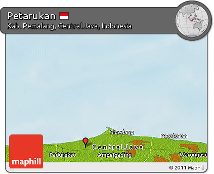 Physical Panoramic Map of Petarukan