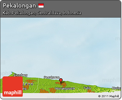 Physical Panoramic Map of Pekalongan