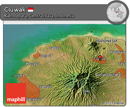 Satellite 3D Map of Cluwak