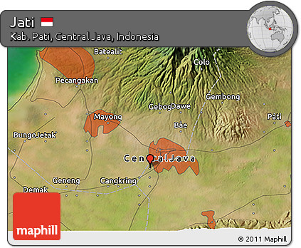 Satellite 3D Map of Jati
