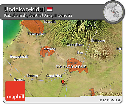 Satellite 3D Map of Undakan-kidul