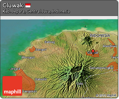 Satellite 3D Map of Cluwak