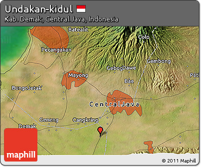Satellite 3D Map of Undakan-kidul