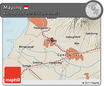 Shaded Relief 3D Map of Mayong