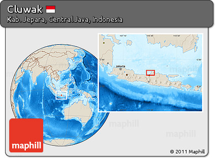 Shaded Relief Location Map of Cluwak