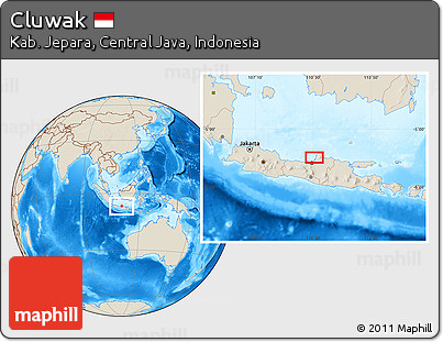 Shaded Relief Location Map of Cluwak