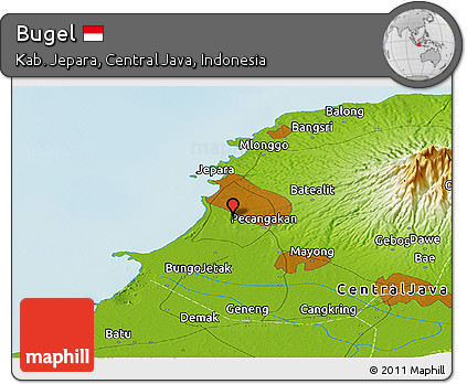 Physical Panoramic Map of Bugel