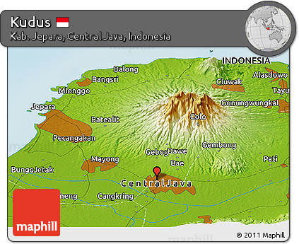 Physical Panoramic Map of Kudus