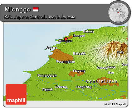 Physical Panoramic Map of Mlonggo