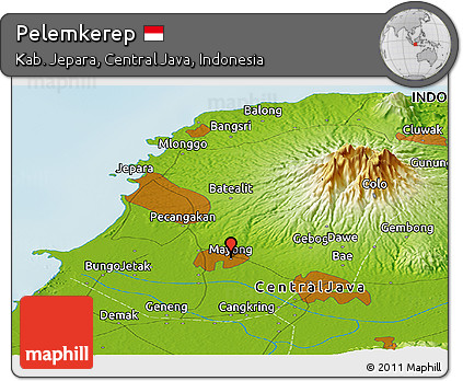 Physical Panoramic Map of Pelemkerep