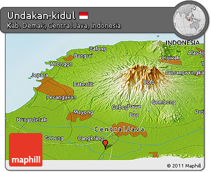Physical Panoramic Map of Undakan-kidul