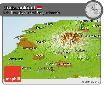 Physical Panoramic Map of Undakankidul