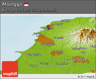 Physical Panoramic Map of Mlonggo