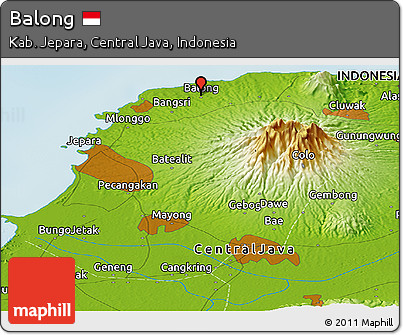 Physical Panoramic Map of Balong