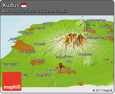 Physical Panoramic Map of Kudus