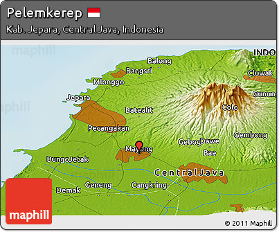 Physical Panoramic Map of Pelemkerep