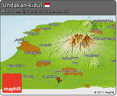 Physical Panoramic Map of Undakan-kidul