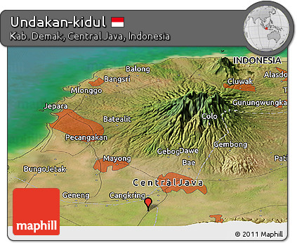 Satellite Panoramic Map of Undakan-kidul