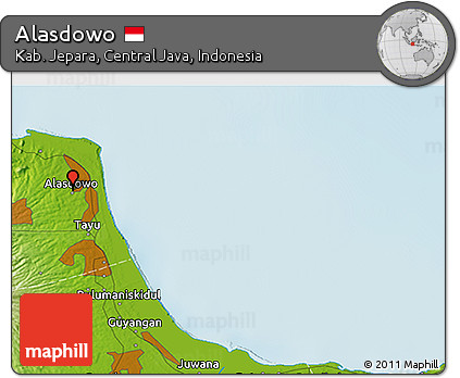 Physical 3D Map of Alasdowo