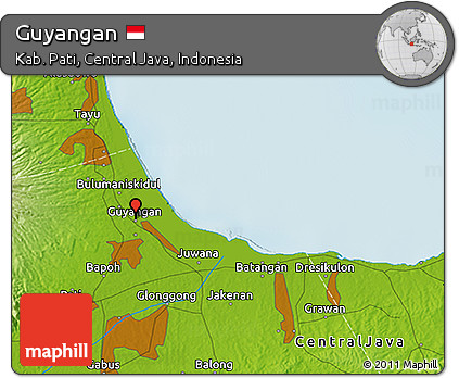 Physical 3D Map of Guyangan