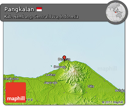 Physical 3D Map of Pangkalan
