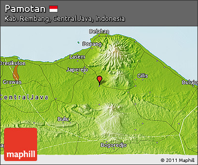 Physical 3D Map of Pamotan