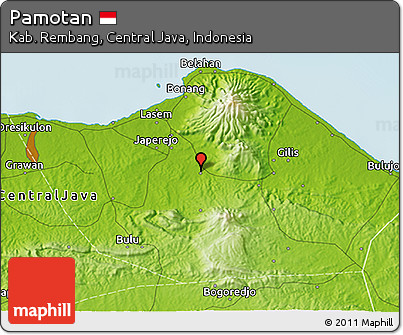 Physical 3D Map of Pamotan