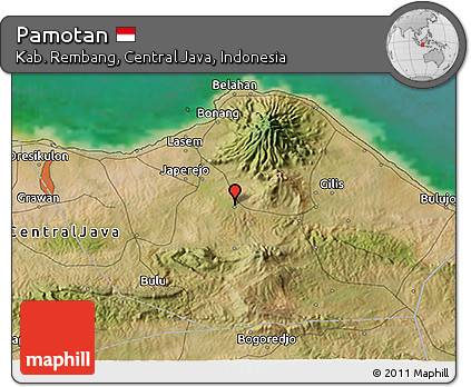 Satellite 3D Map of Pamotan