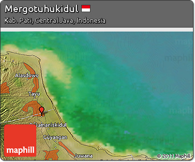 Satellite 3D Map of Mergotuhukidul