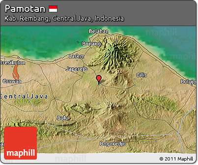 Satellite 3D Map of Pamotan