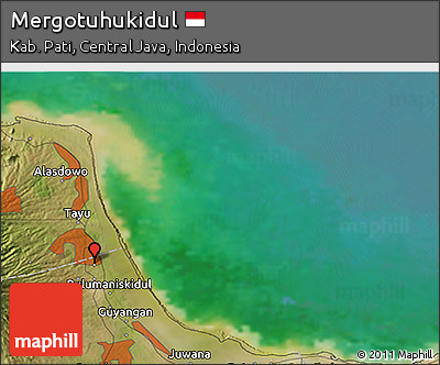 Satellite 3D Map of Mergotuhukidul