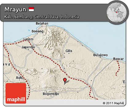 Shaded Relief 3D Map of Mrayun