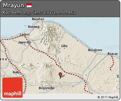 Shaded Relief 3D Map of Mrayun