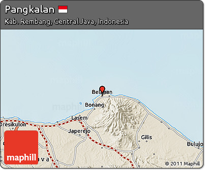 Shaded Relief 3D Map of Pangkalan