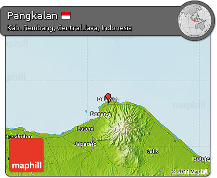 Physical Map of Pangkalan