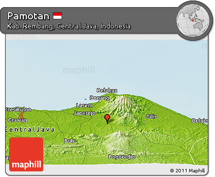 Physical Panoramic Map of Pamotan