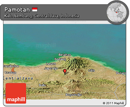 Satellite Panoramic Map of Pamotan
