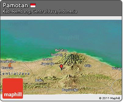 Satellite Panoramic Map of Pamotan