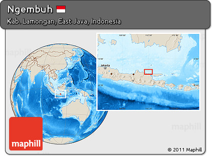 Shaded Relief Location Map of Ngembuh
