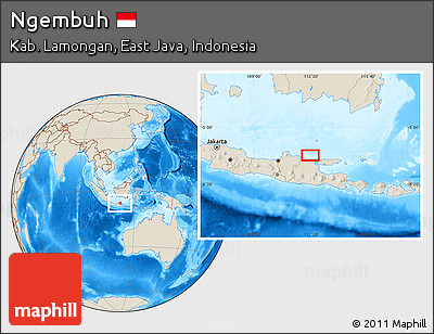 Shaded Relief Location Map of Ngembuh