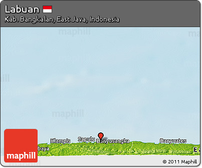 Physical Panoramic Map of Labuan