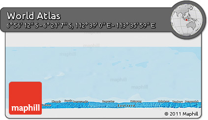 Political Panoramic Map of the Area around 6° 38' 39" S, 113° 7' 30" E