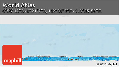 Political Panoramic Map of the Area around 6° 38' 39" S, 113° 7' 30" E