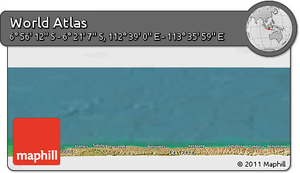 Satellite Panoramic Map of the Area around 6° 38' 39" S, 113° 7' 30" E