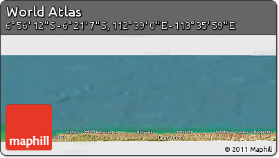 Satellite Panoramic Map of the Area around 6° 38' 39" S, 113° 7' 30" E