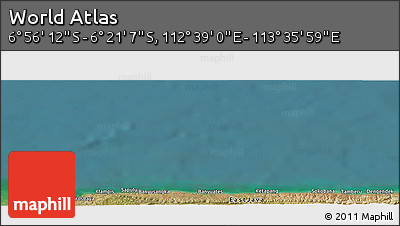 Satellite Panoramic Map of the Area around 6° 38' 39" S, 113° 7' 30" E