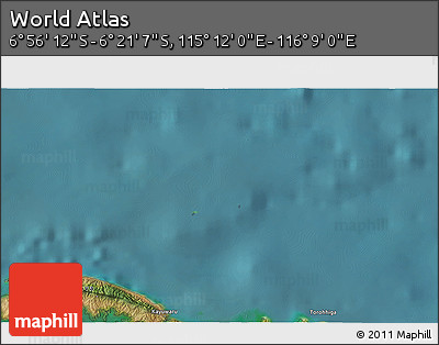 Satellite 3D Map of the Area around 6° 38' 39" S, 115° 40' 30" E